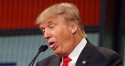 Trump stupid face mocking reporter Meme Template