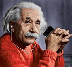 Einstein listening to music Meme Template