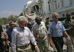 WJC and Bush Jnr in Haiti Meme Template