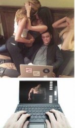 Man distracted by laptop Meme Template