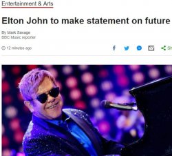 Future Elton on the BBC Meme Template