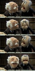 statler and waldorf at the computer Meme Template