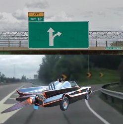 Left Exit 12 Batmobile Meme Template
