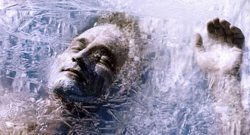 frozen human in ice Meme Template