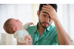 Frustrated man with baby Meme Template