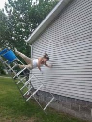 woman ladder accident Meme Template