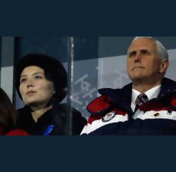 VP Pence with Kim Yo Jong, Kim Jong Un's Sister Meme Template