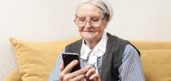 Grandma using smartphone Meme Template