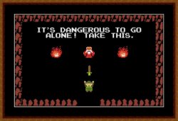 its dangerous to go alone take this Meme Template