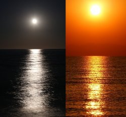 sun/moon reflection Meme Template