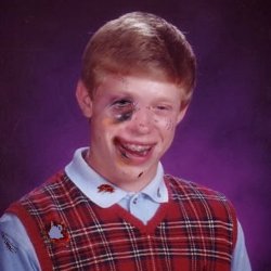 Bad Luck Brian Scarred Meme Template