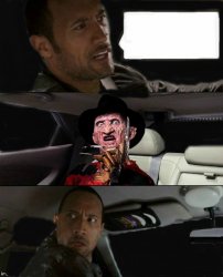 Rock Driving Freddy Krueger Meme Template