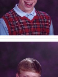 Bad Luck Brian Split Meme Template