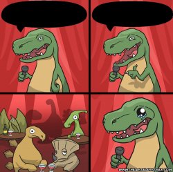stand up dinosaur Meme Template