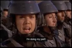 Starship Troopers doing my part Meme Template