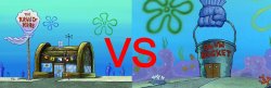 Krusty Krab vs. Chum Bucket Meme Template