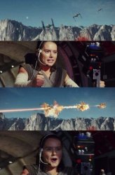 rey shhots 3 tie fighter Meme Template