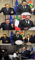 Berlusconi counts out - Berlusconi conta con Salvini Meme Template