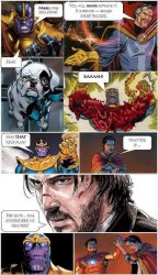Thanos death by John Wick Meme Template