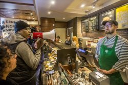 starbucks megaphone Meme Template