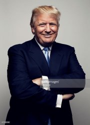 Trump arms folded smiling Meme Template