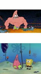 patricio fuerte y pendejo :V Meme Template