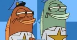 Spongebob Fish Cops Smirk Meme Template