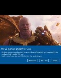 Thanos Windows Update Meme Template