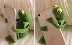 Kermit Hugging Phone Meme Template