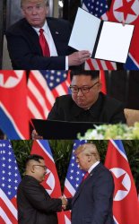 Trump Kim handshake Meme Template