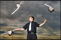 Juggling Chainsaws Meme Template