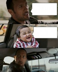 Rock drives evil toddler Meme Template