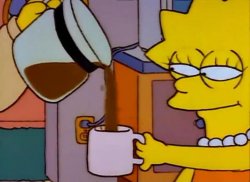 Lisa Simpson and her coffee Meme Template