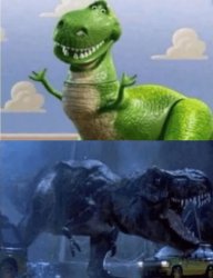 Happy Angry Dinosaur Meme Template