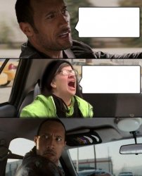 The Rock driving a liberal Meme Template