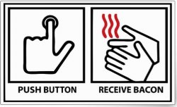 push button receive bacon Meme Template