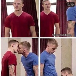 Two gay boys red blue blow job Meme Template