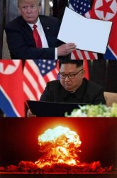 Trump Kim explosion Meme Template