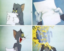 Tom and Jerry custard pie Meme Template