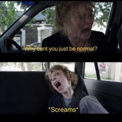 why can't you be normal Meme Template