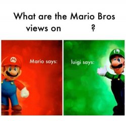 Mario says Luigi says Meme Template