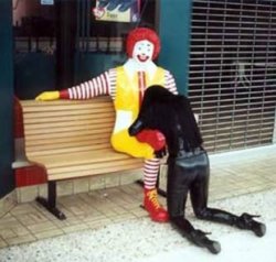 Ronald McDonald bench Meme Template
