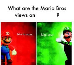Mario Brothers Veiws Meme Template