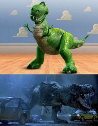 Jurassic Park Toy Story T-Rex Meme Template