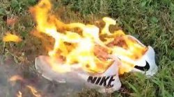 Nike's burning Meme Template