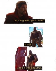 Thanos Home Meme Template