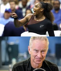 Serena cries "sexism!" Meme Template
