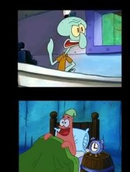 Who eats a Krabby Patty at 3 in the morning Meme Template