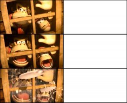 Donkey Kong and Diddy Kong surprised Meme Template
