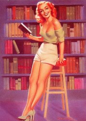 Pin up girl reading Meme Template